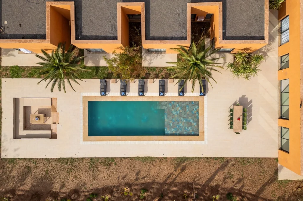 Location villa Marrakech Palmeraie 4 chambres avec piscine privée 2 Piscine privée d’une villa quatre chambres dans la Palmeraie
